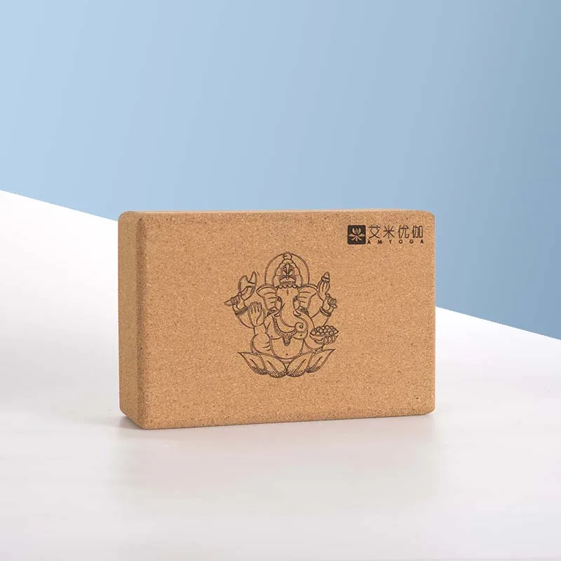 
Amazon high density cork yoga block durable custom printed yoga brick 
