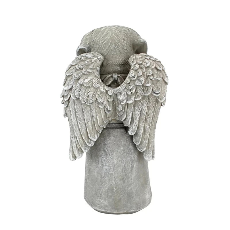 Dog Pet Memorials Paw Prints on our Hearts Resin Stone Like Statue