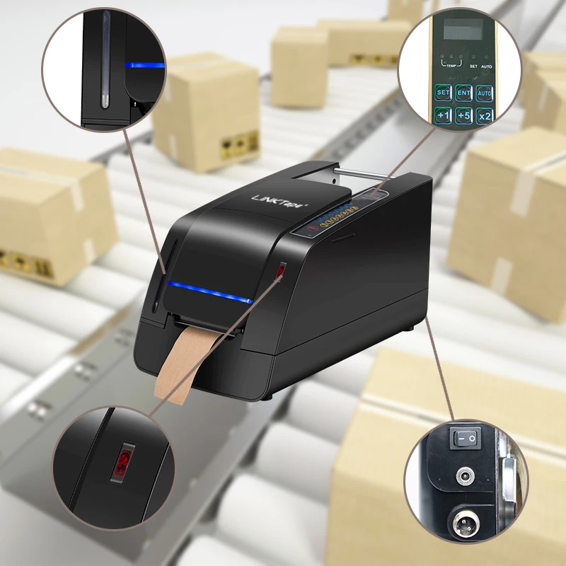 Carton Sealing Protection Gummed Water Activated Automatic Packaging Wet Paper Kraft Desktop Tape Dispenser