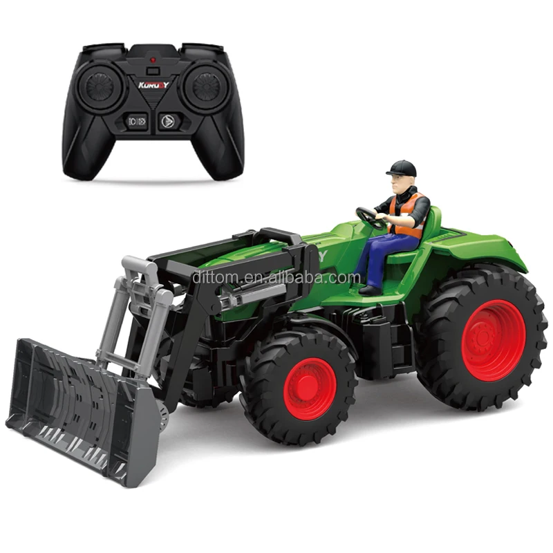 1/24 6CH RC Pusher Tractor Machine Toy 2.4G Remote Control bulldozer Car Agricultural Tractor Model For Kids