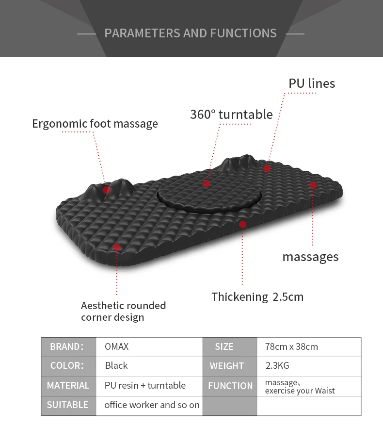 Not-Flat Standing Desk Anti-Fatigue Mat Ergonomic Standing Mat With Foot Massage