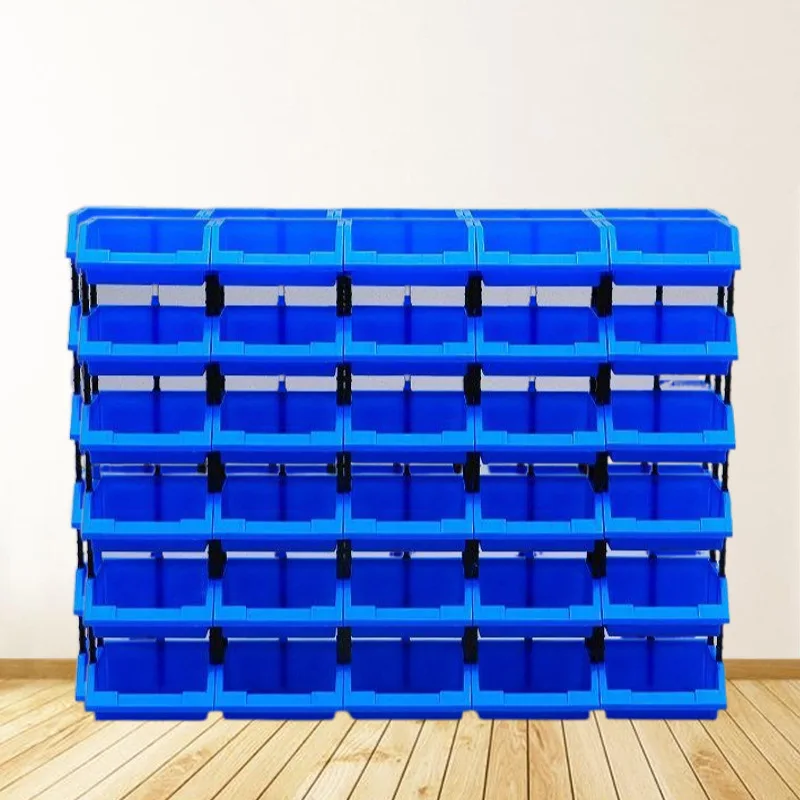 Home And Garage Use 50pcs Storage Bin Box Stackable Bins Plastic Mounted Wall Storage Bins Set Sundries