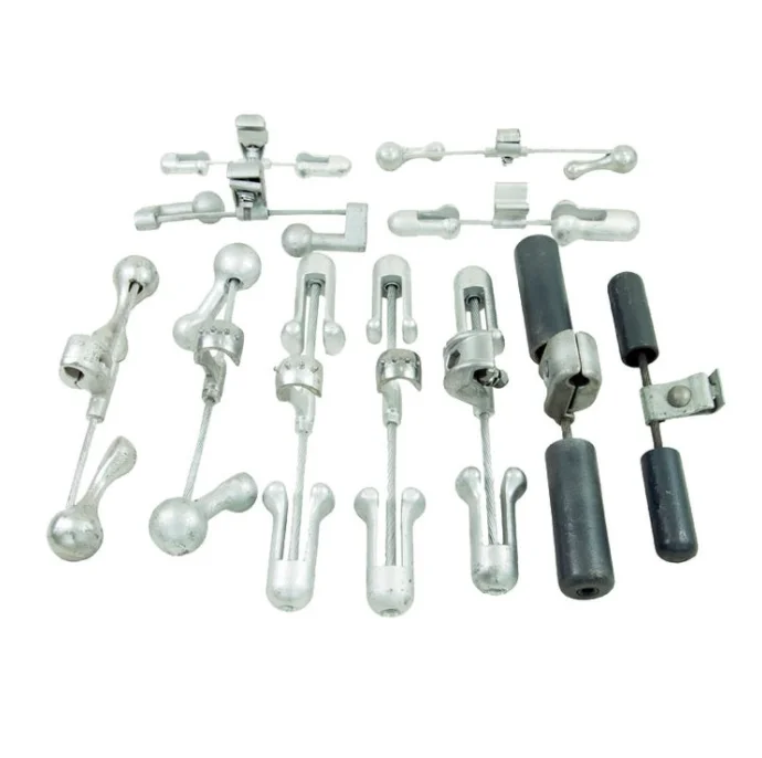 Asymmetric Galvanized 4D Type Stockbridge Vibration Damper with Preformed Grip Rods Transmission Line Fittings