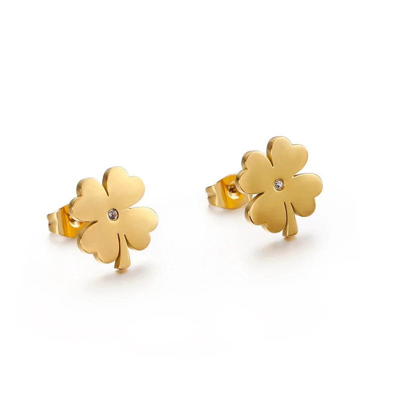 Kalen Customizable Fashion Retro Leaf Stainless Steel Stud Earrings For Women