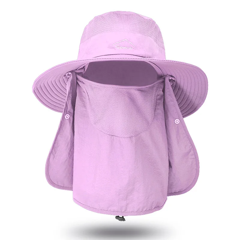 Wholesale Summer Sunscreen Men Women UV Protection Wide Brim Sunshade Bucket Hats For Climbing