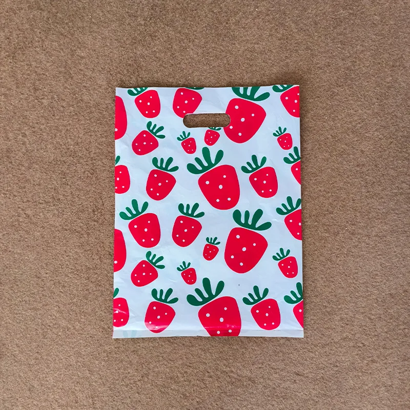 Eco-Friendly 12x15 inch Die Cut Handle Plastic Shopping Bags Heat Seal Gusset Type for Shoes shopping bag plastic bag