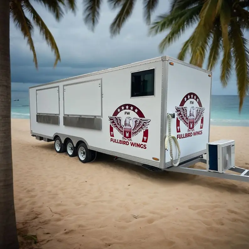 Custom concession fast food trucks Square mobile standard square Customized food trailer