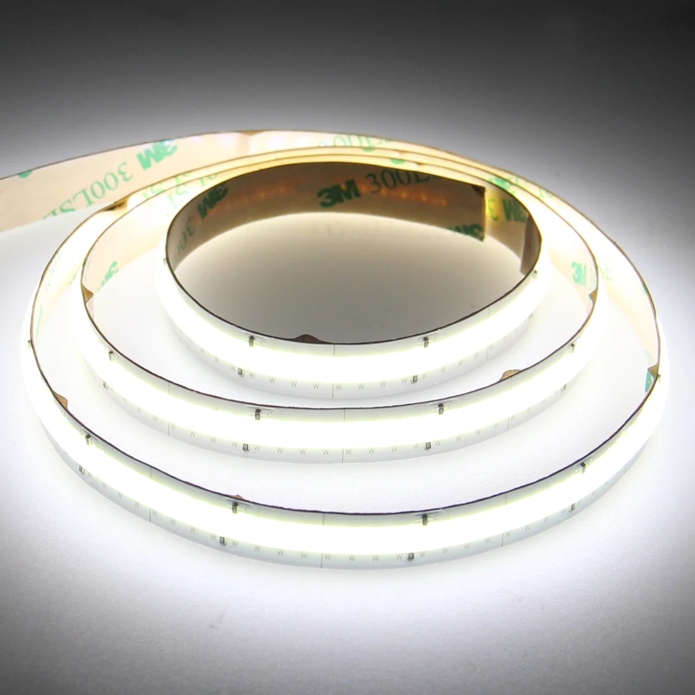 Recessed Aluminum Tile Trim Profile Colour Changing Strips 5MM Green Dual Color RGB RGBW COB Led Strip Light Bulk For Cabinet