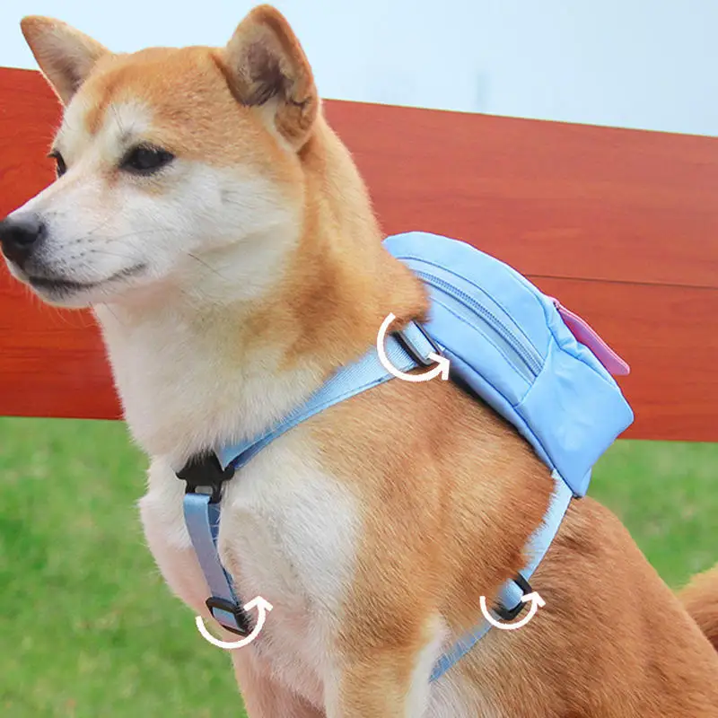 Adjustable Pet Small Backpack Dog Outdoor Travel Bag Harness and Leash Set  Pet Shoulder Bag Snacks Small Backpack