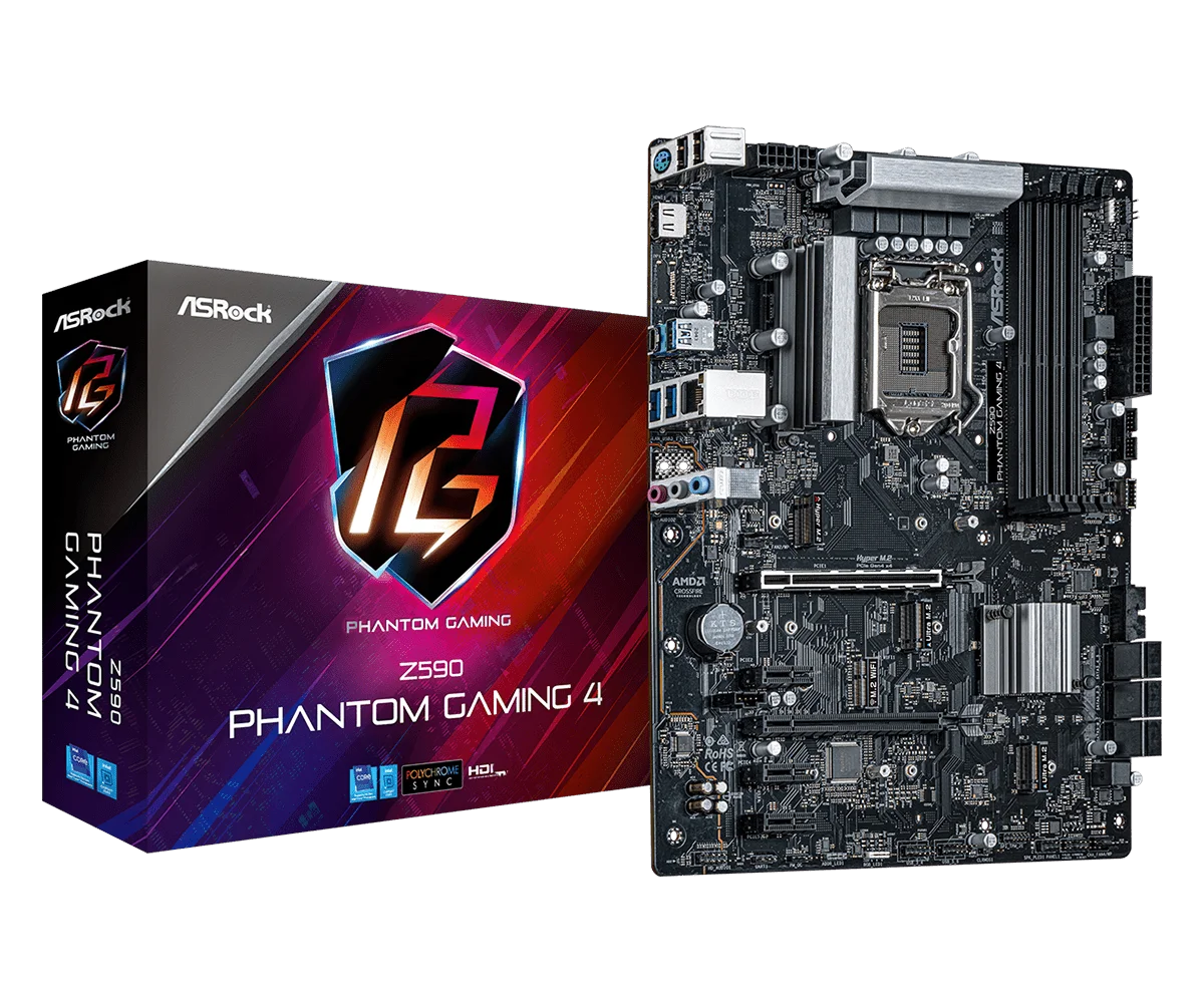 ASRock Z590 Phantom Gaming 4 Phantom Gaming Motherboard Supports CPU 11900K 11700K Intl Z590 LGA 1200