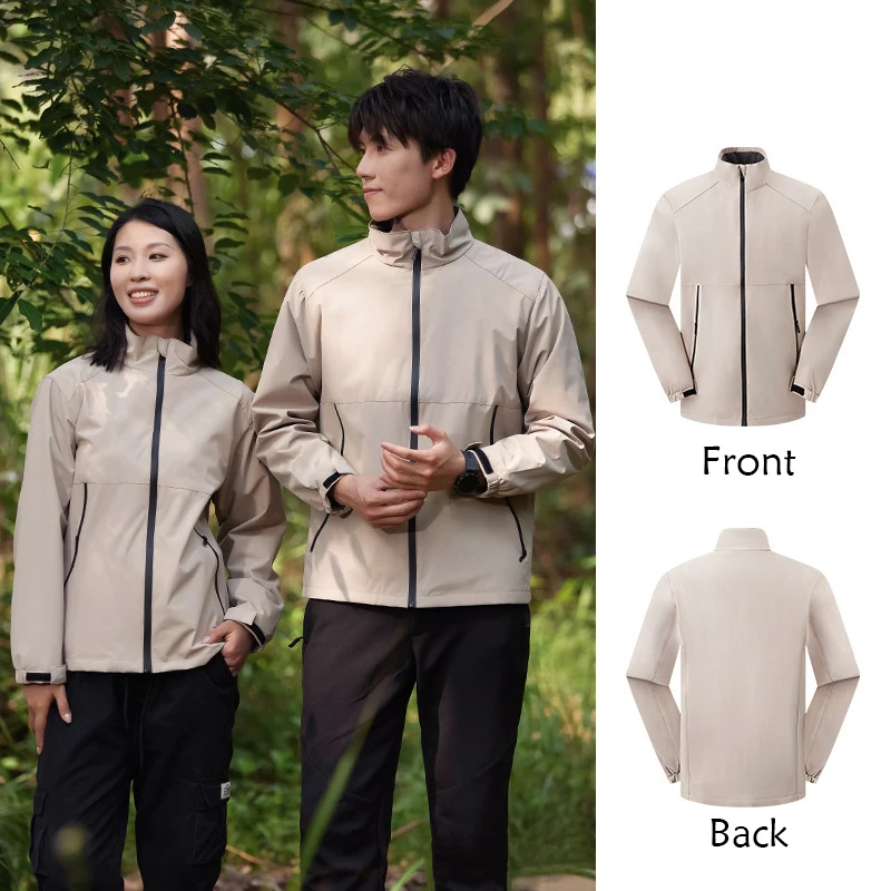 Outdoor single-layer assault suit with printed logo thin casual coat corporate windbreaker raincoat suit jacket waterproof