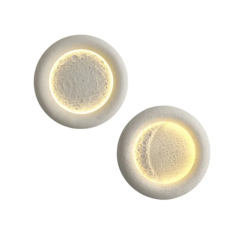 Modern Hotel Interior Led Light Simple Design Resin Moon Wall Light Living Room Hotel Bedroom Restaurant Corridor Wall Lamp