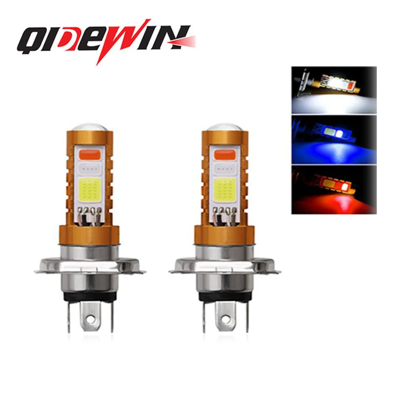 led Lens White Blue red Hi Lo Lamp Scooter Accessories Fog Lights 12V BA15D BA20D H6M 3Colors COB LED Motorcycle Headlight Bulbs