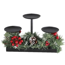 Vintage Christmas Candle holder Metal Candle stick Candlestick table centerpiece Iron Candle Stand