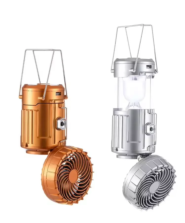 Waterproof Portable Led Solar Rechargeable Emergency tent Lantern Outdoor fishing BBQ Garden Camping Light with Fan