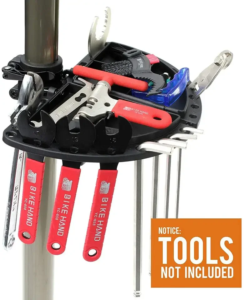 Bike Repair Work Stand with Bonus Tool Tray for Home Bicycle Mechanic Quick Rele