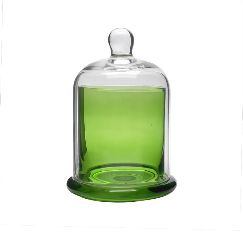 hot selling wholesale price glass dome bell candle jars with glass cover