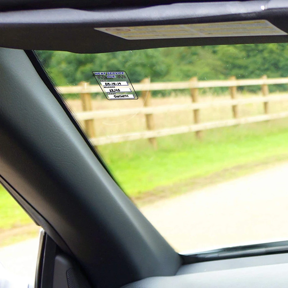 Custom Waterproof Vinyl Car Service Reminder Sticker Heat Sensitive Adhesive Paper Easy to Write Oil Change Reminder