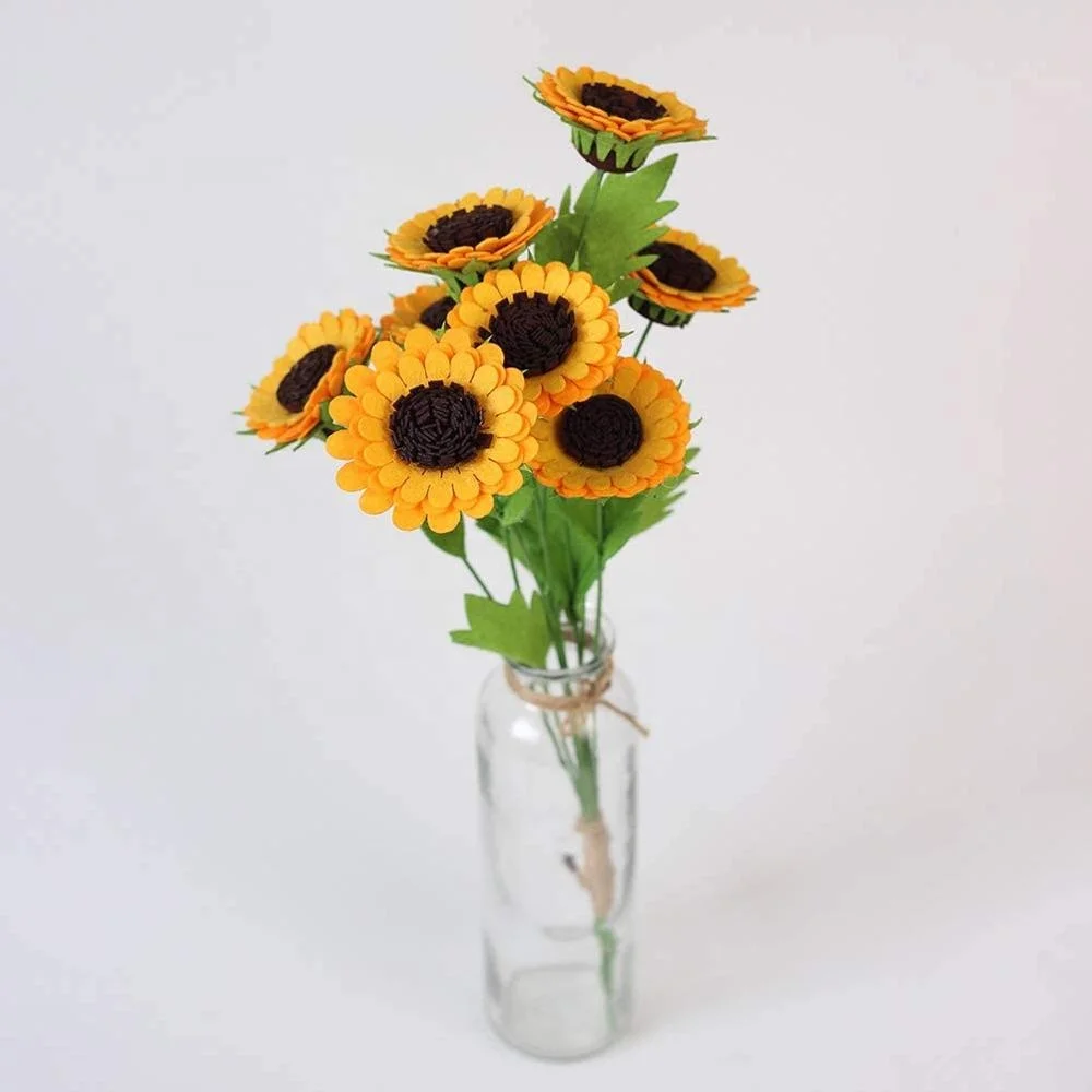 Felt sunflowers bouquets christmas supplies kids fabric flower embellishments diy craft kit for headband wreath