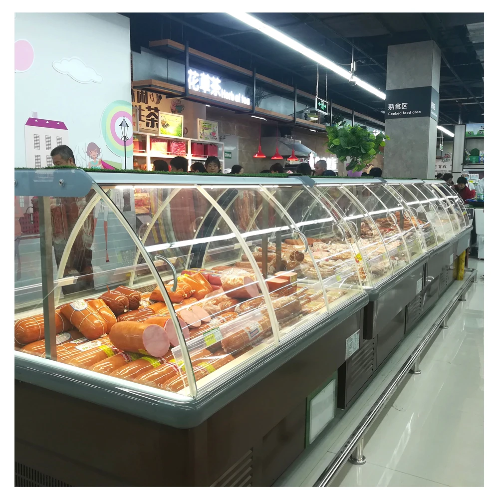 Fish Display Fridge For Supermarket Deli Display Fridge For Meat Refrigerant Showcase Meat Display Freezer For Sale