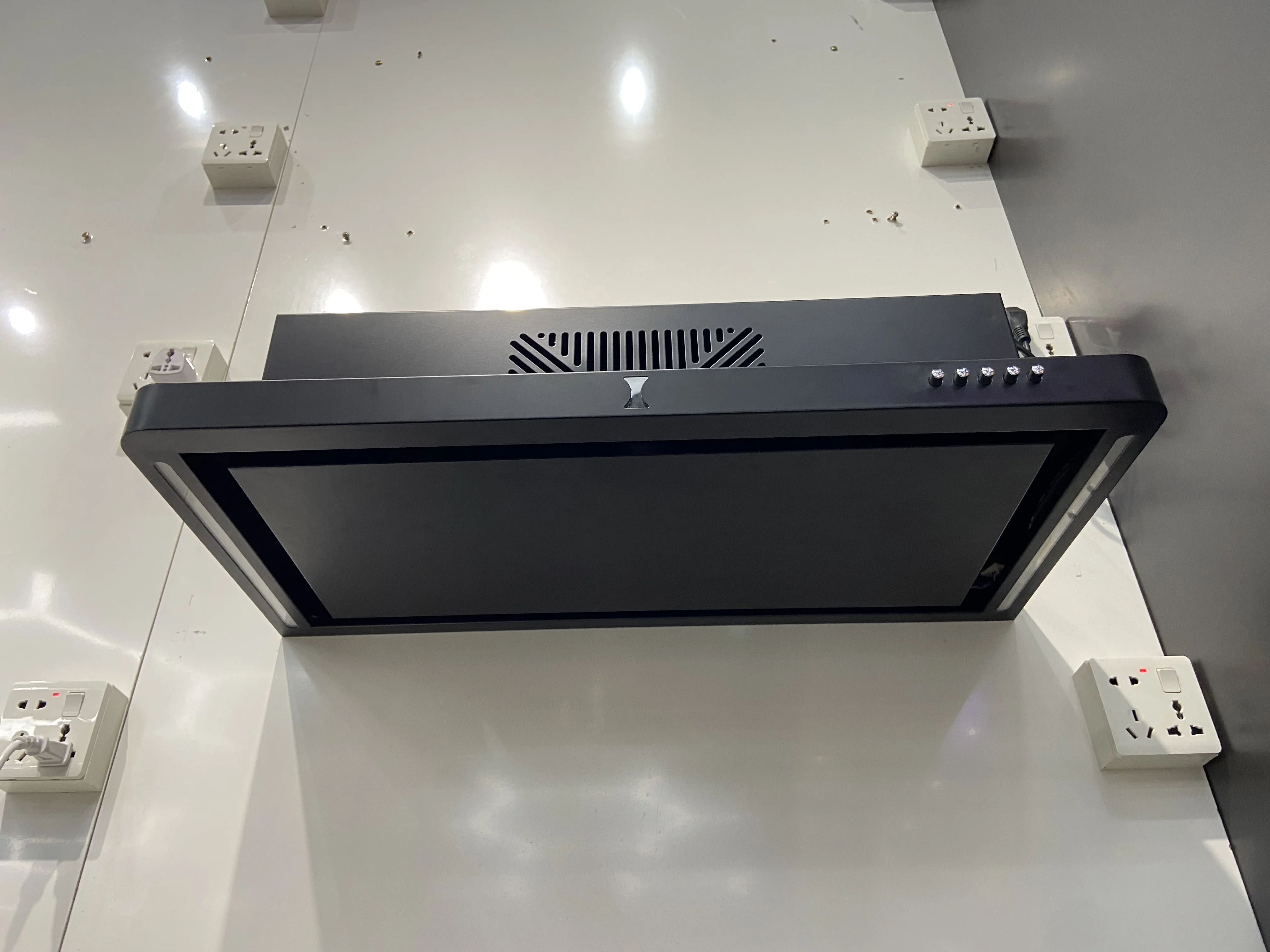 Telescopic Slim Exhaust Hood Extendible Stainless Steel Chimney Range Hood Exhaust Hood for Kitchen