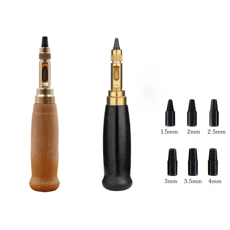 Automatic Belts Punch Replaceable Mute Rotary Punching Punchers Leather Punch Craft Tool Leather Tool Hole Punch Screw Drill Tip