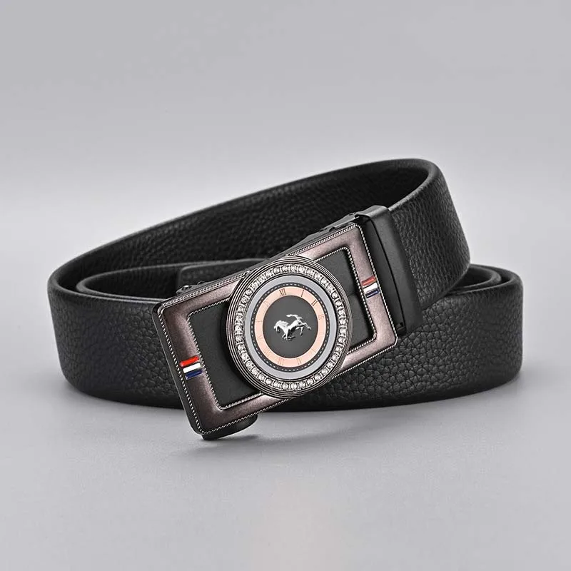 Wholesale Custom Logo Fashion Automatic Buckle Belt Casual Business PVC Leather Belt for Men