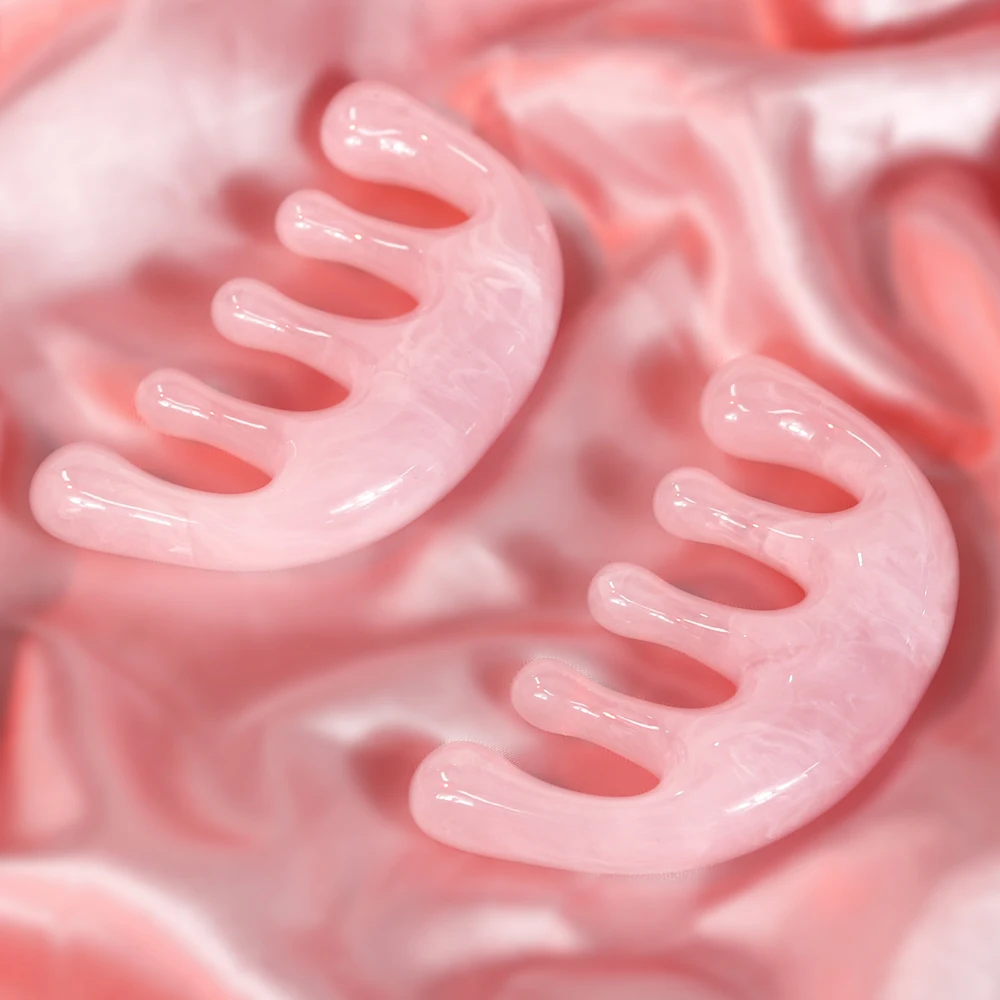 High Quality Resin Scalp Massage Comb Head Scalp Facial Body Massager for Woman Men Hair Growth Gua Sha Wide Tooth Comb