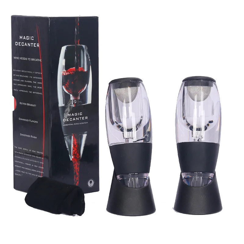 Carafe verseur de vin Wine Aerator Aerating Pourer Spout and Decanter With Holder Filter Magic Wine Aerator Decanter Set