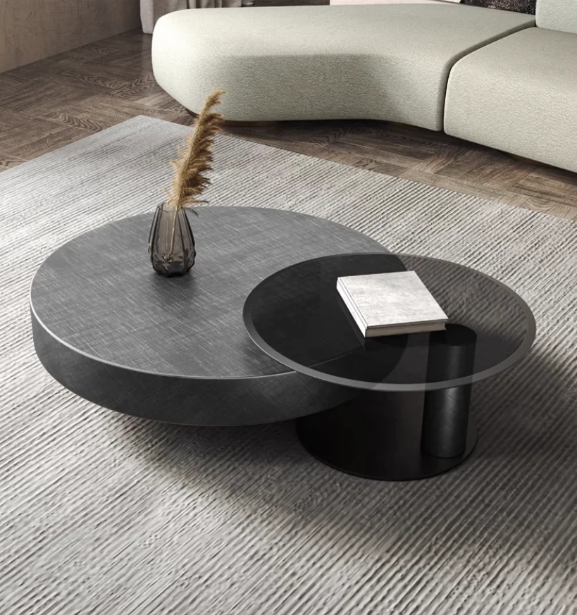 Tea  coffee table with drawers  modern luxury   bronze or black stainless steel coffee table  for  living room furniture