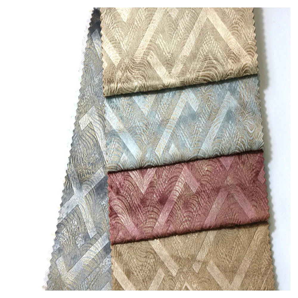 3D Fabric Embossing Green Sofa Holland Velvet l Shape Fabric For Sofa