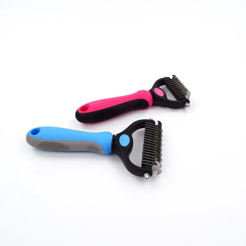 Spot wholesale pet open comb knife rake clean hair removal double-sided open comb dog comb