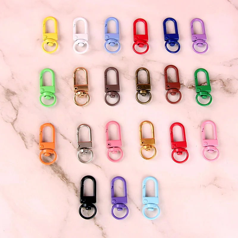 Metal paint color key chain dog buckle zinc alloy shrimp button 8 figure buckle small door buckle