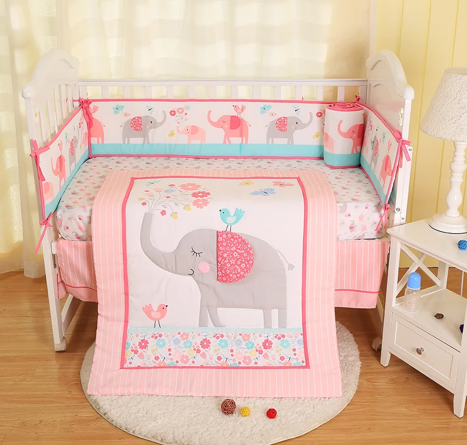Newborn Suit Cartoon Pattern Children Quilt +Rail Guard Cover+ Baby Sheets +Crib Skirt Infant Bedding Ten-piece Bedding Set
