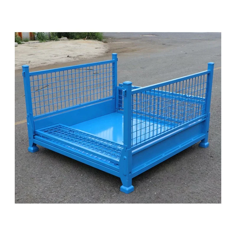 mesh box wire cage metal bin storage container steel wire mesh pallet container cage storage pallet basket box container