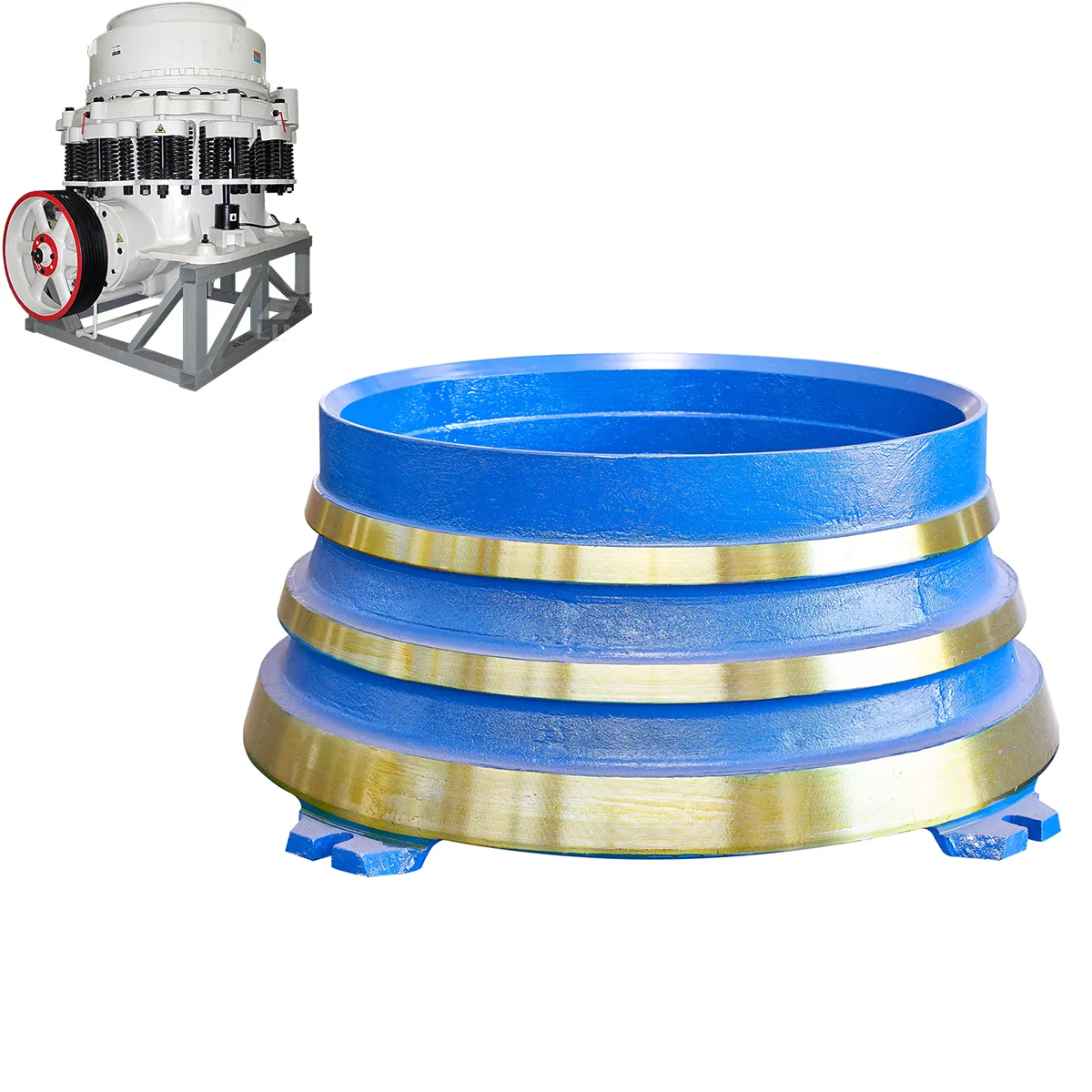 Widely Used Mn18cr2 River Stone Bowl Liner Construction and Mining Machinery Cone Crusher Spare Parts Ore Mining Application