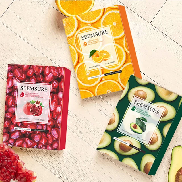 Wholesale Private Label Korea Organic Whitening Hydrating Silk Mascarillasl Facial Collagen Face Sheet Mask Korean Facial Mask