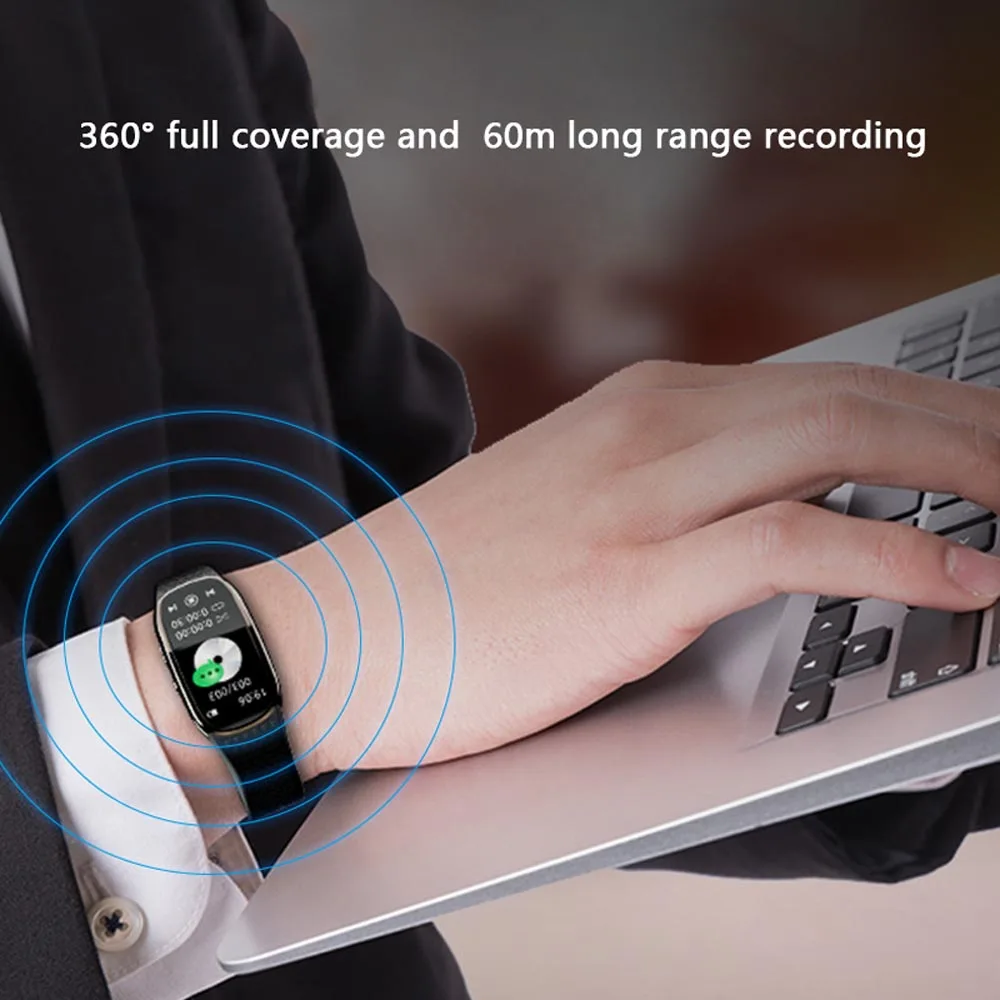 Voice Activate Digital Voice Recorder Watch Music Player Pedometer Smart Wristband Stealth Dictaphone PQ149