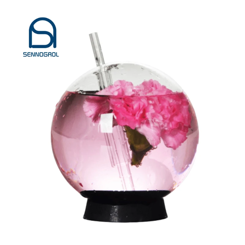 Creative Spherical Ball Cocktail Glasses Unique Drinking Glassware Cup with Sippy Smoked Molecular Cocktail Whiskey Wine Glass