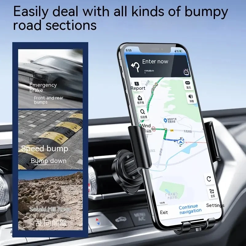 Car Mobile Phone Clip Stand Air Vent 360 Degree Rotation Cell Gravity Bracket Cd Slot Holder For Iphone