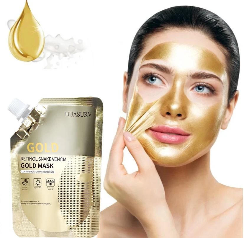 100g 24k Gold Hydratic Retinol Peel Off Face Mask Anti-Aging Gold Retinol Snake Venom Deep Moisturizing Facial Masks Gold Peel