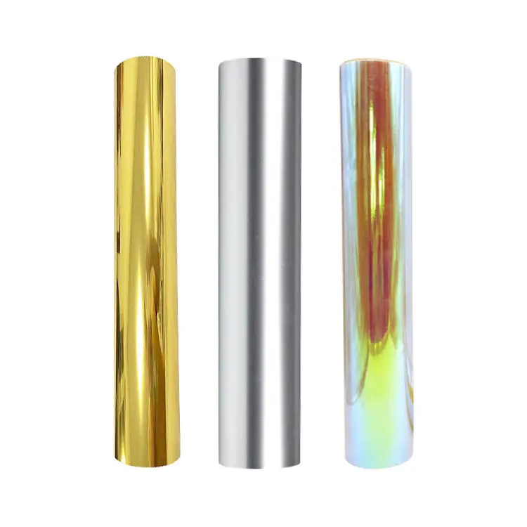 Bosim 60CM UV DTF film Foil Cold Transfer AB film printing roll gold silver laser pet film for UV dtf printer