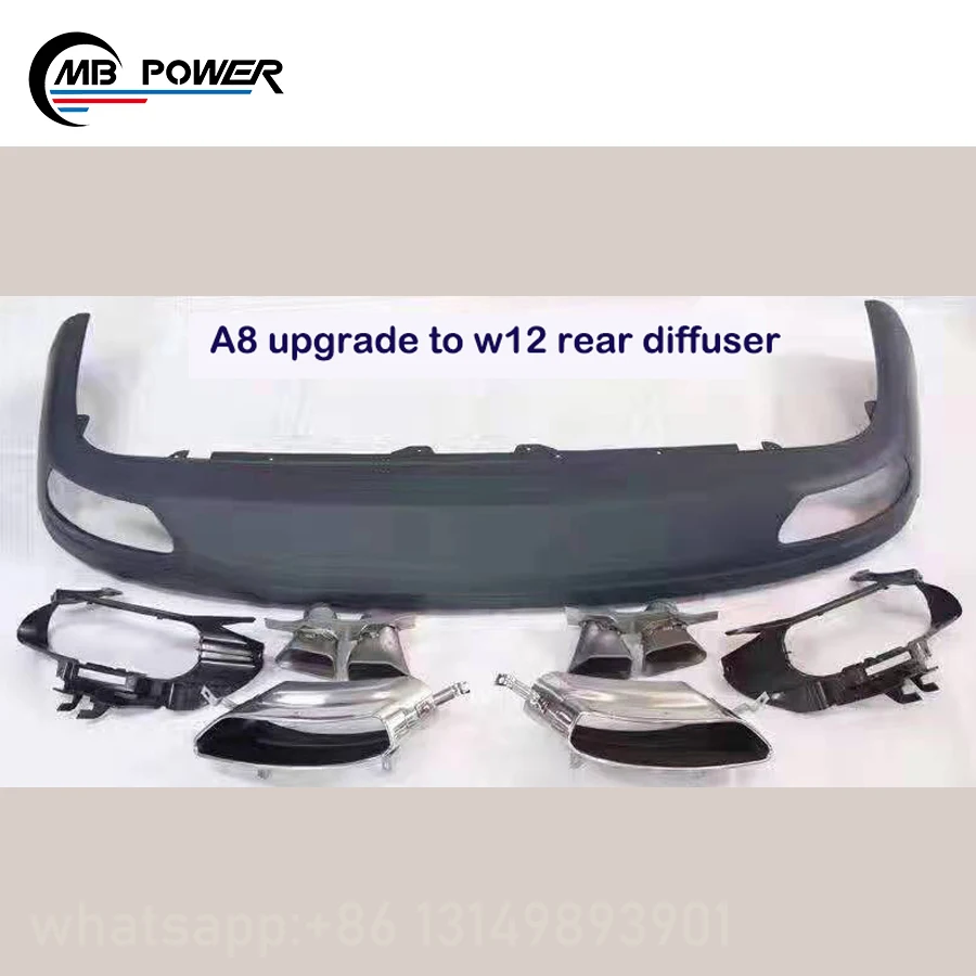 HIGH QUALITY ! A8 upgrade to RS8 2012-2014 year grille and rear diffuser exhaust tips A8 to RS8 style car parts