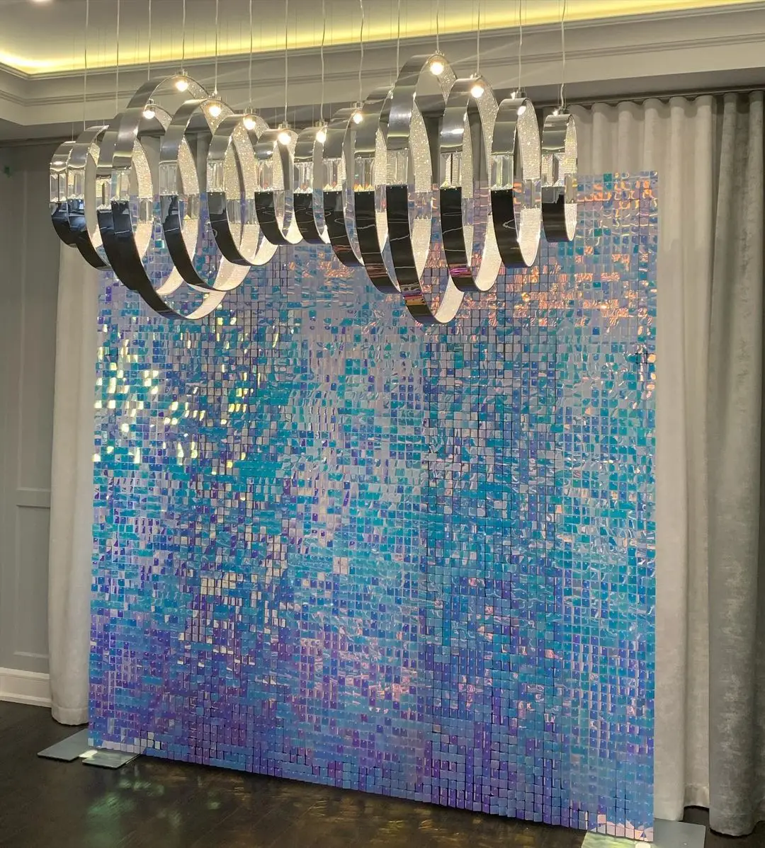 Sparkle 30cm Stage Drape Backdrops Sequin Shimmering Wall Decoration Sequins Panel Background