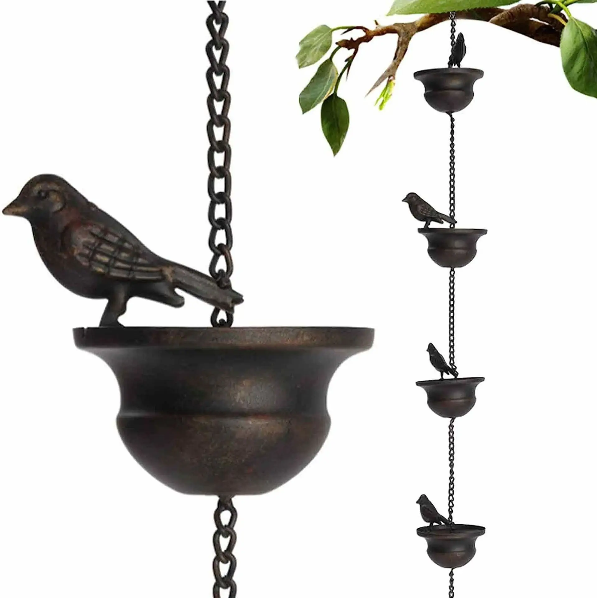 YJL Retro Metal Garden Decoration Outdoor Wind Chimes Metal Dicky Rain Chain Wind Spinner Wind Chimes