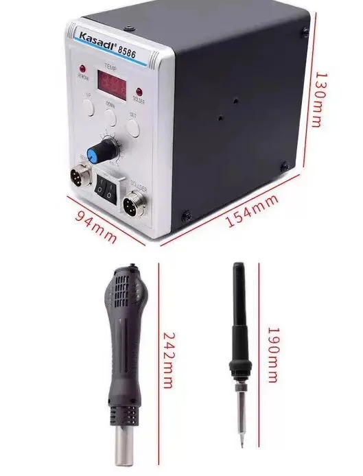 Solder Station 8586 2-in-1 Electric Soldering Irons Hot Air Heat Gun 760w Smd Rework Desoldering Welding Repair Tools Kit