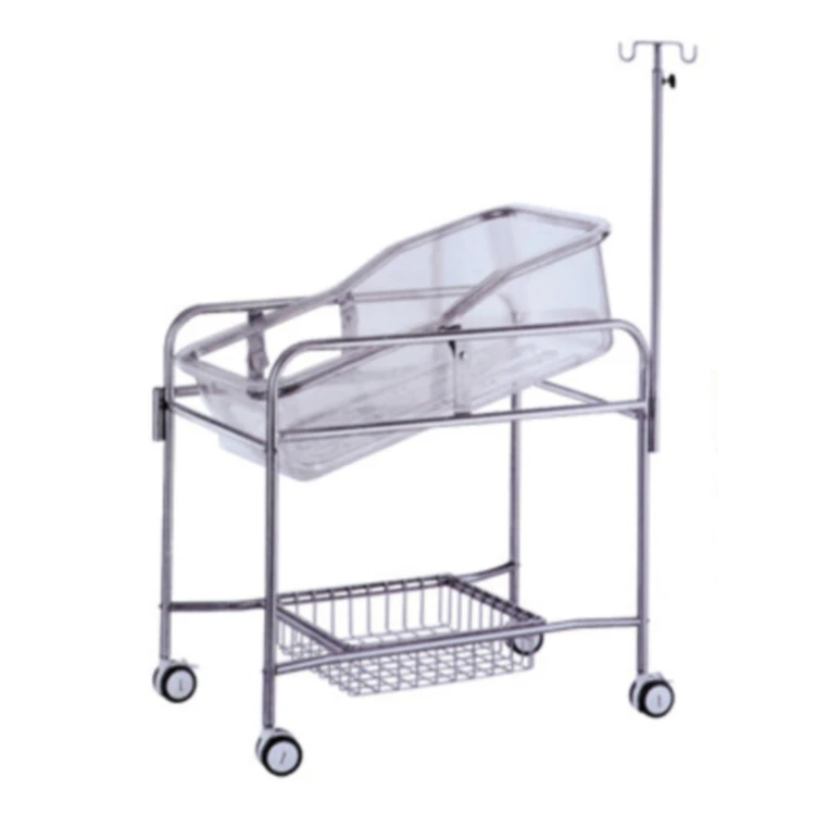 
Factory Hot Sale Newborn Medical Crib Adjustable Manual Babies Nursing Pediatric Trolley  (1600284300063)