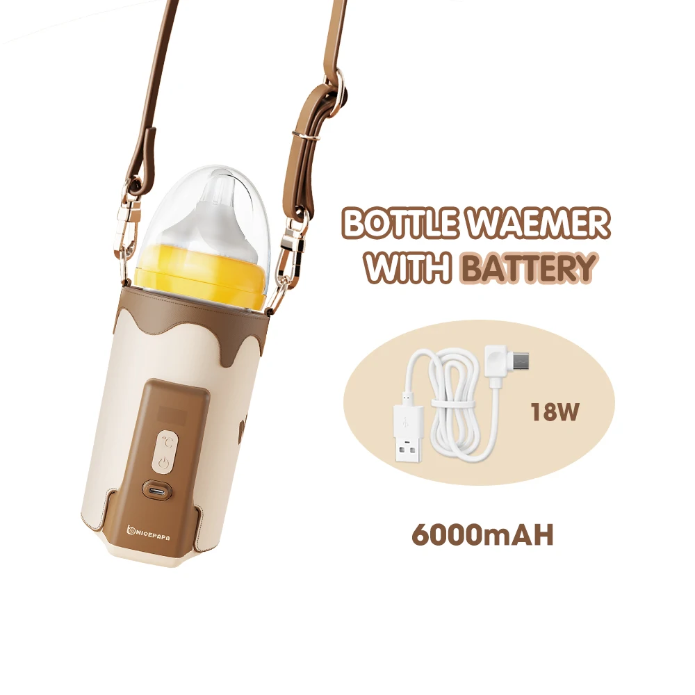 Car Travel Rechargeable Baby Feeding Bottle Heater Milk Water Thermostat Portable Usb Baby Bottle Warmer With Shoulder Straps