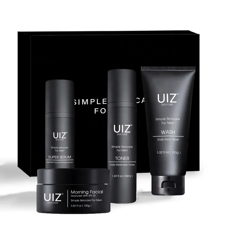 Private Label Mens Facial Skin Care Kit PM/AM SPF20 Simple Daily Skincare Set Men Products for face