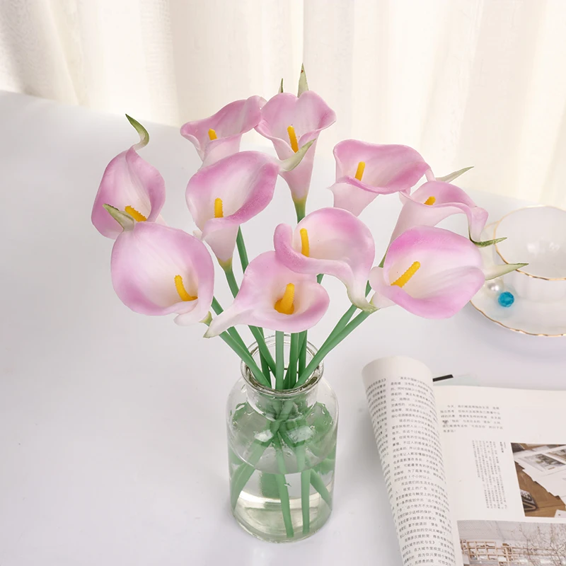 1 Wholesale High Quality Calla Lily Artificial Flower Hot Selling Decorative Flower Home Office Decoration Mini Calla Lily